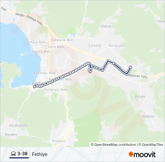 3-38 Bus Line Map