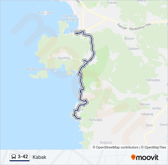 3-42 otobüs Hattı Haritası