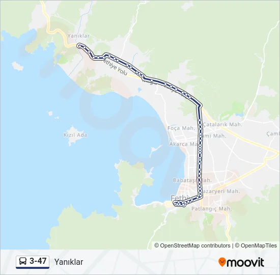 3-47 Bus Line Map
