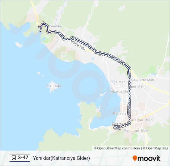 3-47 Bus Line Map