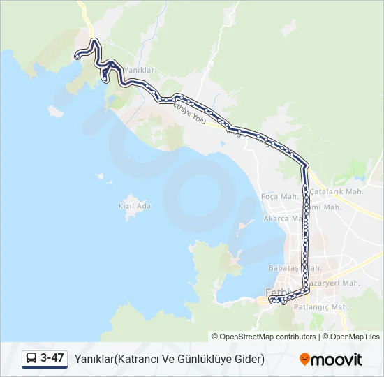 3-47 Bus Line Map