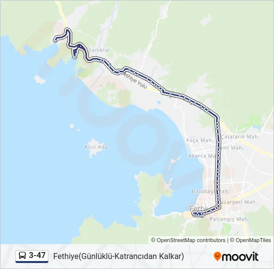 3-47 Bus Line Map