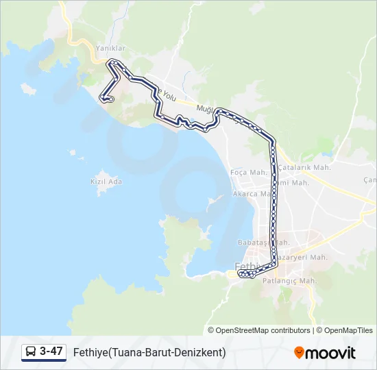 3-47 Bus Line Map