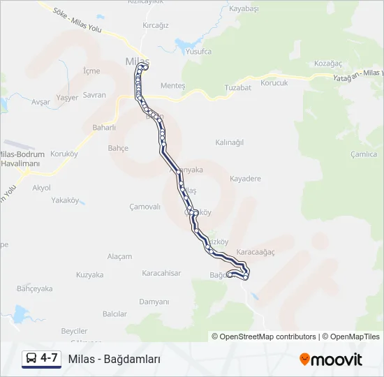 4-7 Bus Line Map
