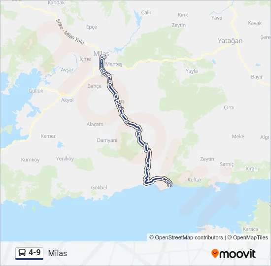 4-9 Bus Line Map