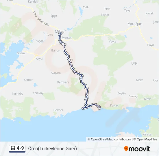 4-9 Bus Line Map