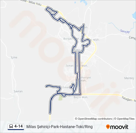 4-14 Bus Line Map