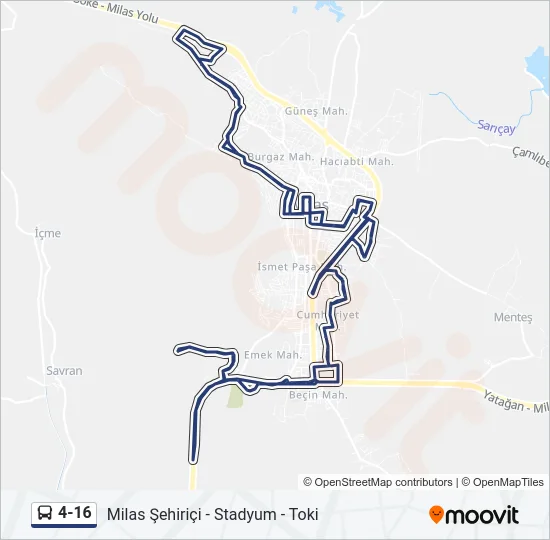 4-16 Bus Line Map
