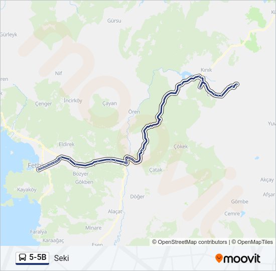 5-5B Bus Line Map