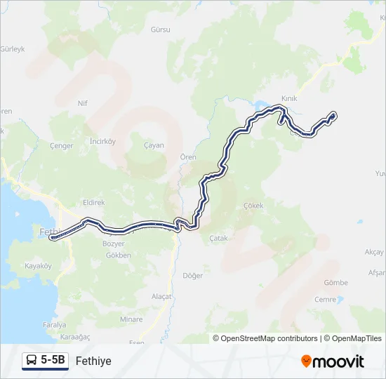 5-5B Bus Line Map
