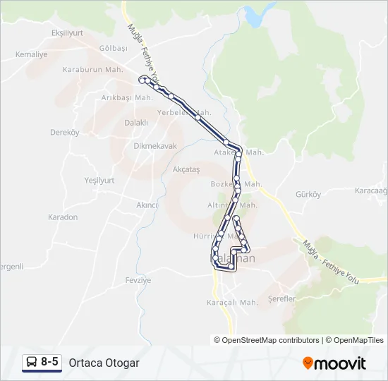 8-5 Bus Line Map