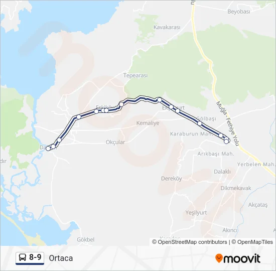 8-9 Bus Line Map