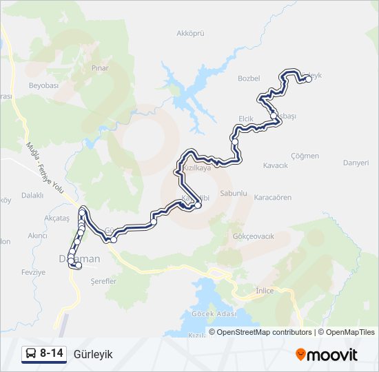 8-14 Bus Line Map