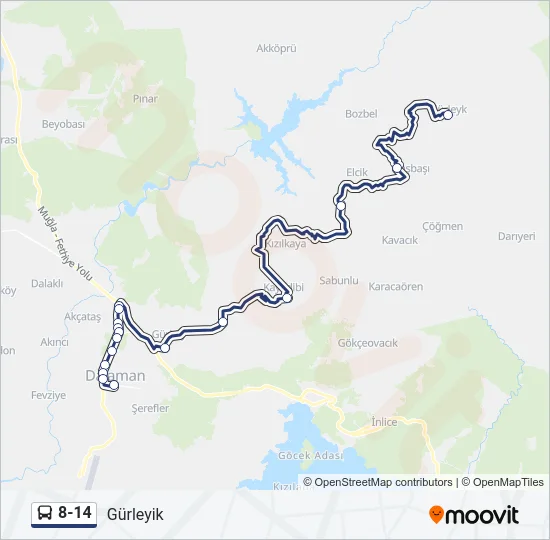 8-14 Bus Line Map