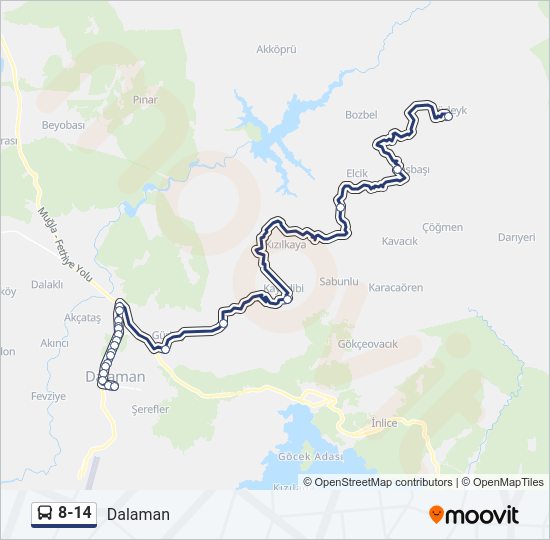 8-14 Bus Line Map