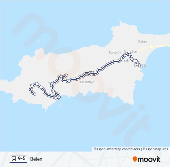 9-5 Bus Line Map