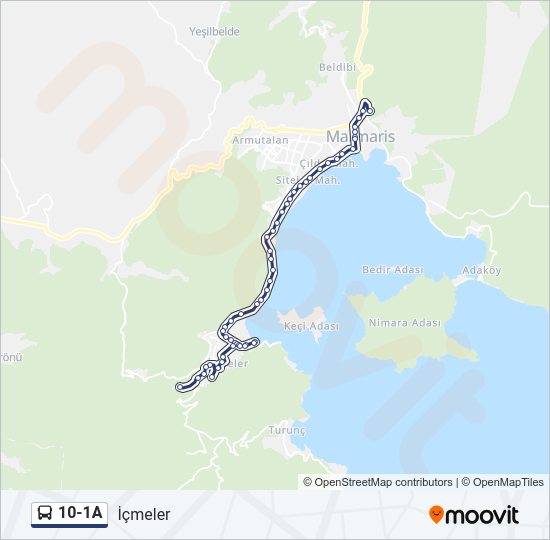 10-1A Bus Line Map