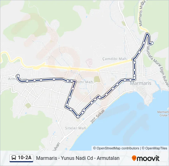10-2A Bus Line Map