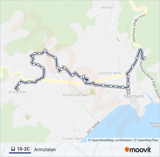 10-2C Bus Line Map