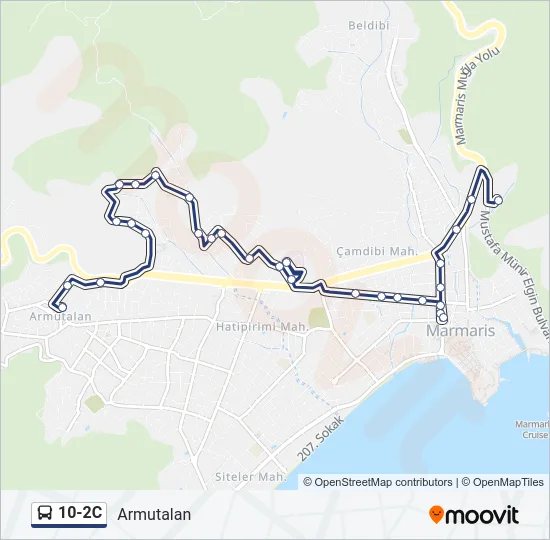 10-2C Bus Line Map