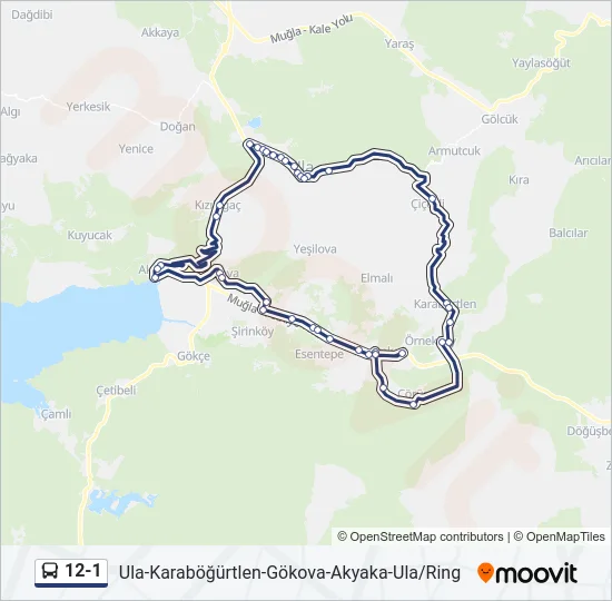12-1 Bus Line Map