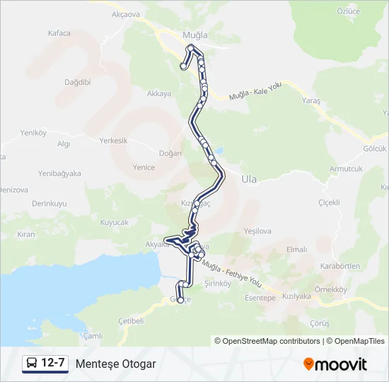 12-7 Bus Line Map