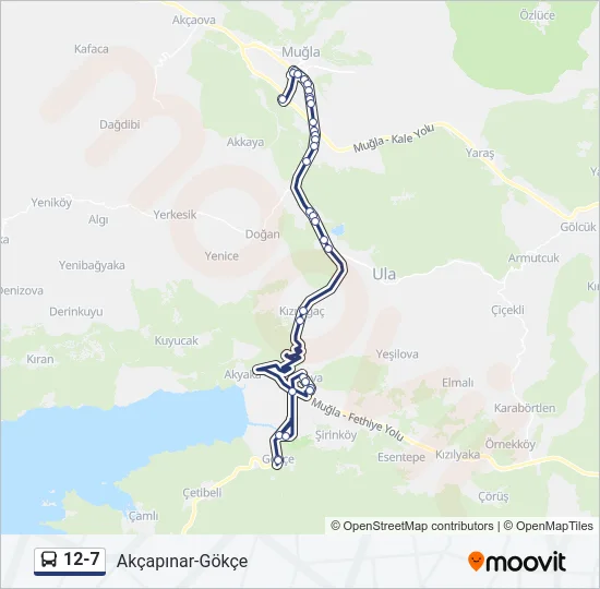 12-7 Bus Line Map