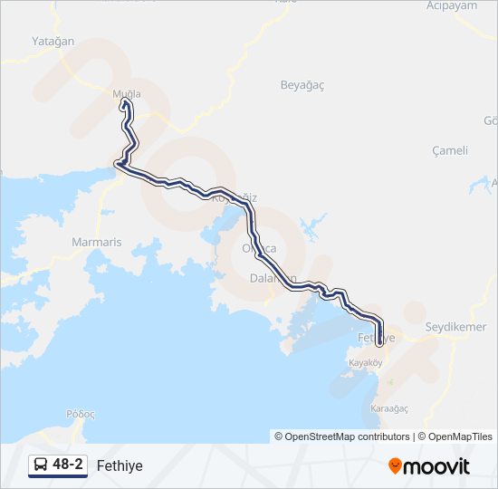 48-2 otobüs Hattı Haritası