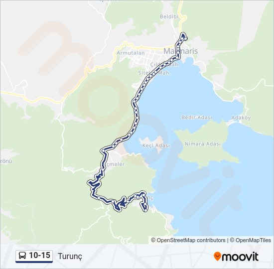 10-15 otobüs Hattı Haritası