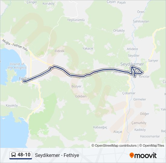 48-10 otobüs Hattı Haritası