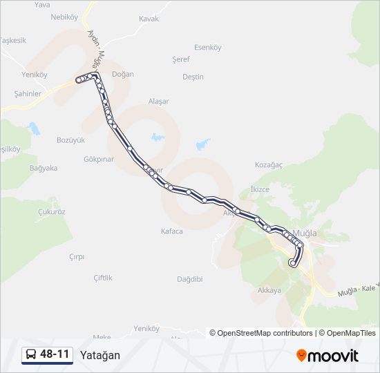 48-11 otobüs Hattı Haritası