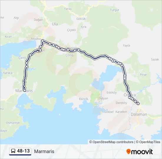 48-13 Bus Line Map