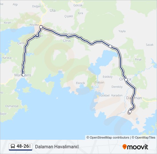 48-26✈︎ otobüs Hattı Haritası