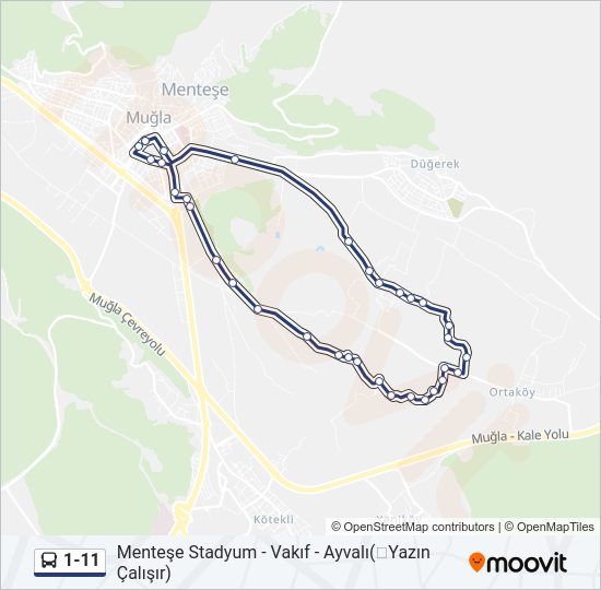 1-11 Bus Line Map