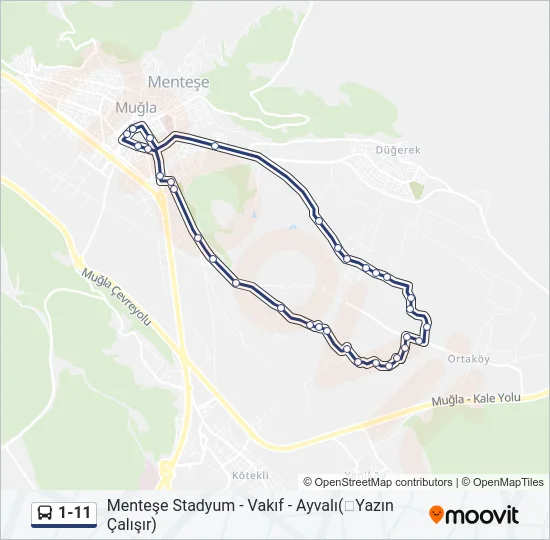 1-11 Bus Line Map