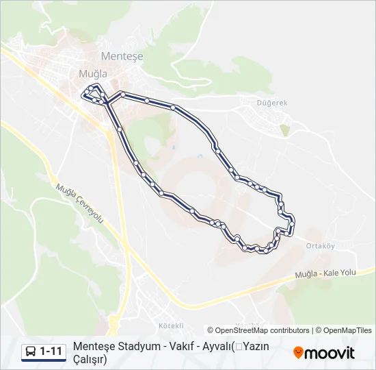 1-11 Bus Line Map