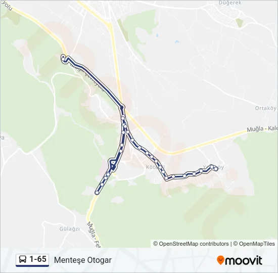 1-65 Bus Line Map