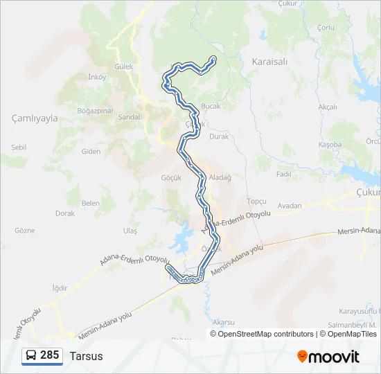 285 Bus Line Map