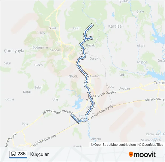 285 Bus Line Map