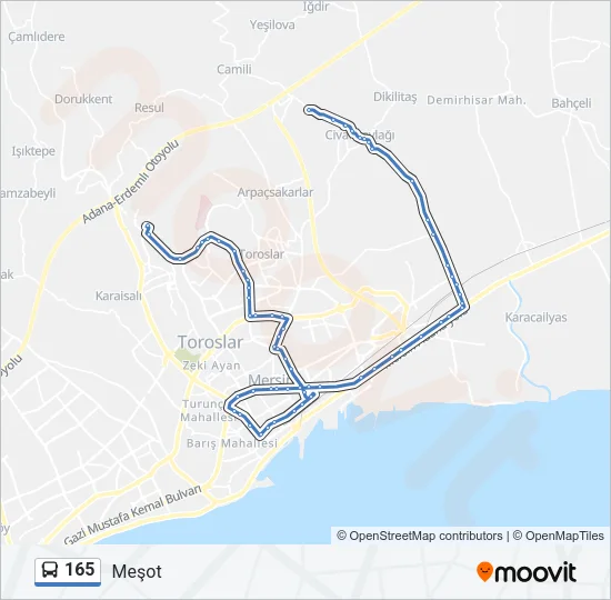 165 Bus Line Map