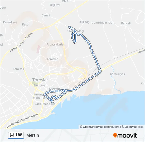 165 Bus Line Map