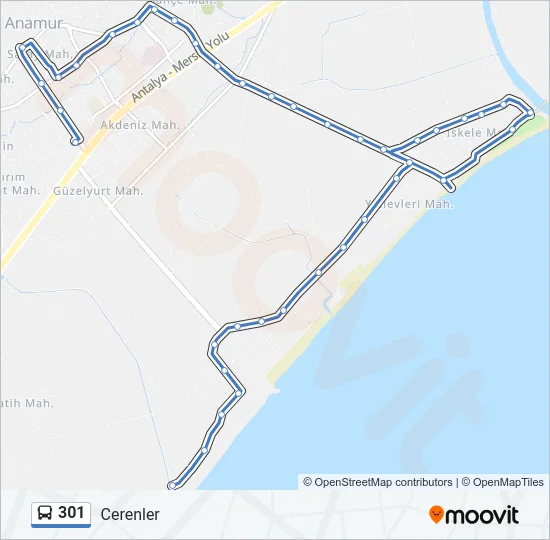 301 Bus Line Map