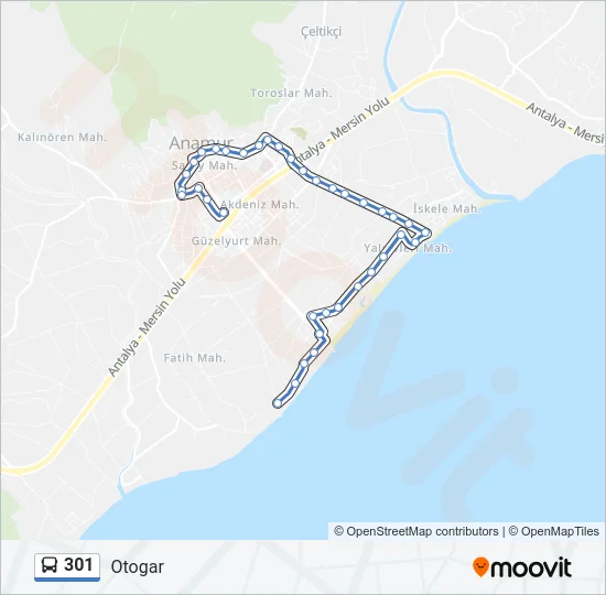 301 Bus Line Map