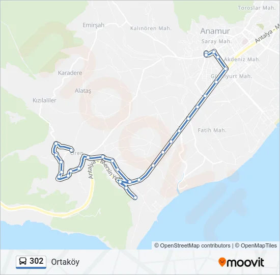 302 Bus Line Map