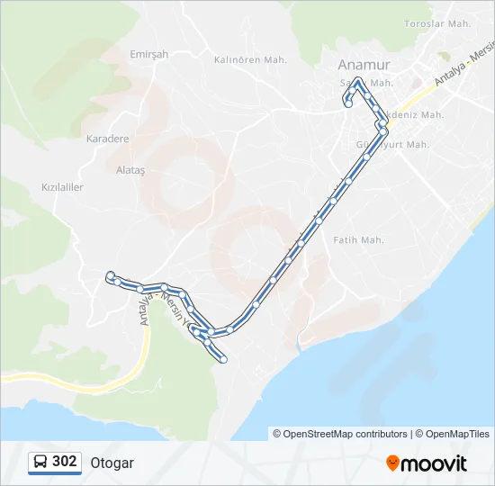 302 Bus Line Map