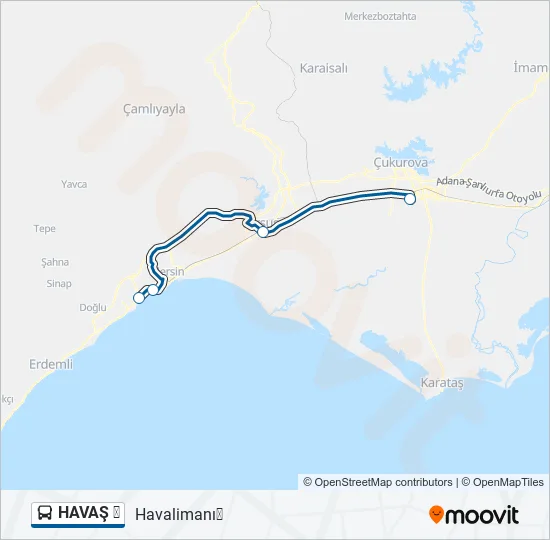 HAVAŞ ✈ Bus Line Map