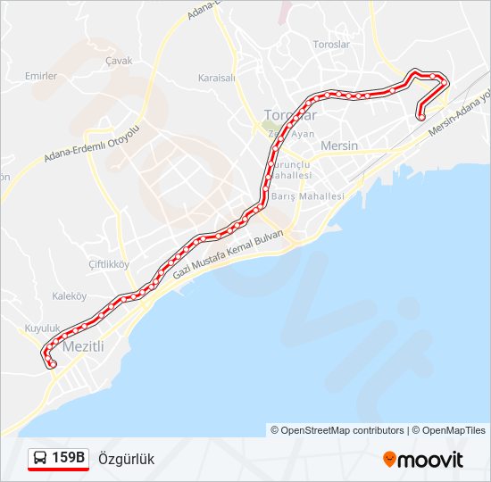 159B bus Line Map