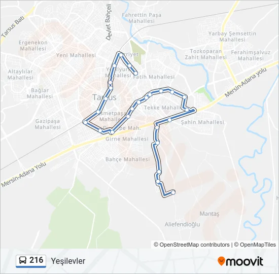 216 Bus Line Map