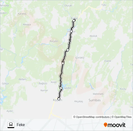 KOZAN&FEKE KOOP Bus Line Map