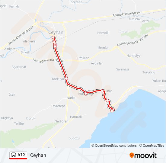 512 bus Line Map